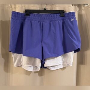 DSG Purple 2XL White with built in compression shorts